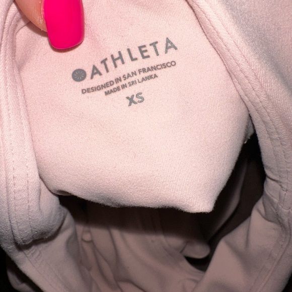 Athleta Pink high neck Crop top Sports Bra XS athletic gym athleisure - Picture 4 of 6